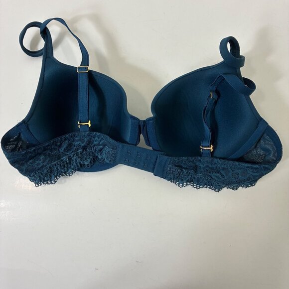Soma Embraceable Enchanting Lace Demi Bra Teal Size 36B Convertible - Picture 5 of 5